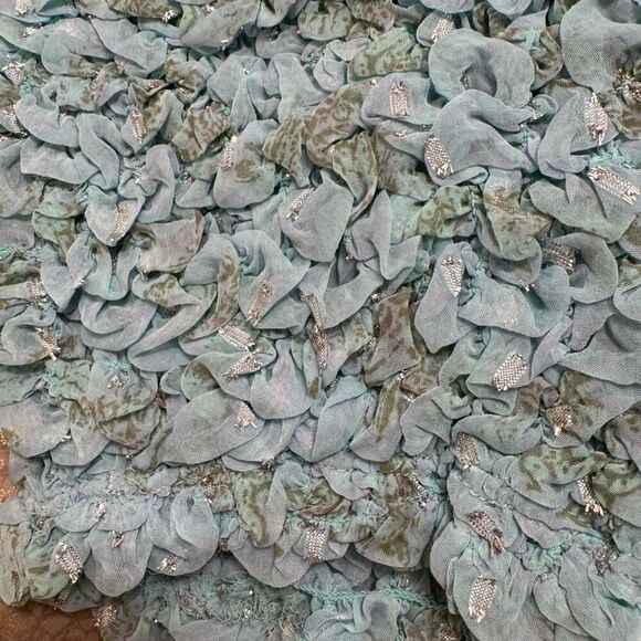 Free People Scrunch It Up Micro Booty Shorts Chambray Combo Blue Silver Small NW - Picture 5 of 11